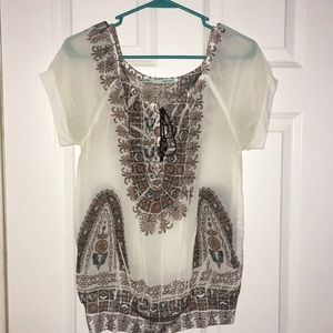 Maurice’s Size Medium Sheer Tribal Print Top